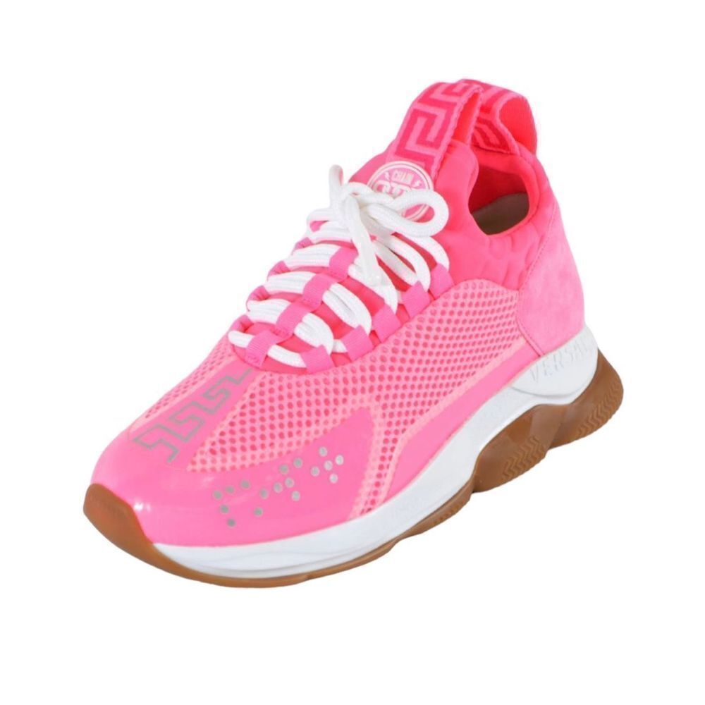Versace Chain Reaction Neon Pink Sneakers Women's Size 38.5